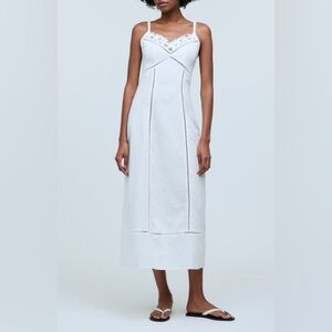 Madewell Sweetheart Neck Linen Blend Dress